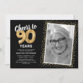 Invitation Ballons Dorés 90e Anniversaire (Devant)
