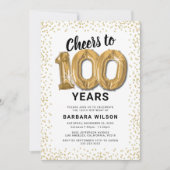 Invitation Ballons Dorés pour les 100 ans (Devant)