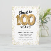 Invitation Ballons Dorés pour les 100 ans (Debout devant)