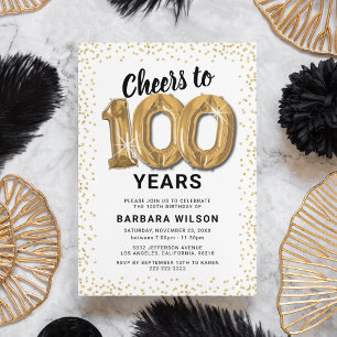 Invitation Ballons Dorés pour les 100 ans