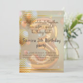 Invitation "Ballons Dorés pour les 3 ans !" (Debout devant)