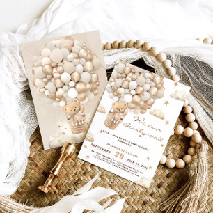 Invitation Ballons d'ours attendent à peine une baby shower n