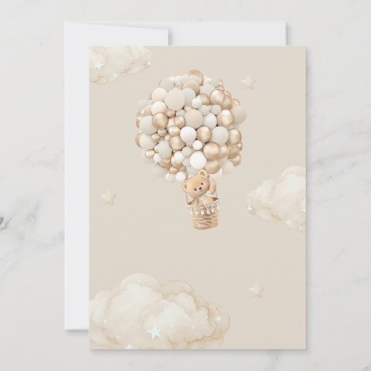 Invitation Ballons d'ours Baby shower d'attente précoce (Dos)