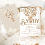 Invitation Ballons d'ours Baby shower d'attente précoce<br><div class="desc">Un petit ours est en route ? Bien sûr,  vous allez fêter ça ! Ce design Bear Balloons "We Can Bearly Wait" vous aide à planifier un grand Baby shower neutre pour le genre !</div>