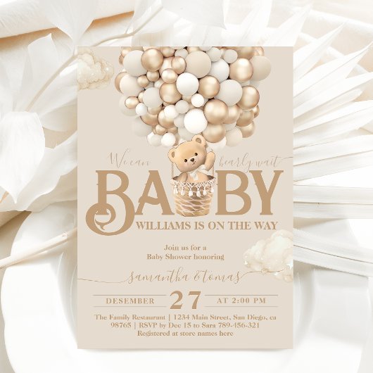 Invitation Ballons d'ours Baby shower d'attente précoce