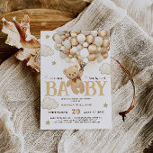 Invitation Ballons d'ours Baby shower minimal d'attente
