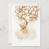 Invitation Ballons d'ours Baby shower minimal d'attente (Dos)