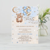 Invitation Ballons d'ours en peluche Baby shower Whimsical Bl (Debout devant)