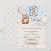 Invitation Ballons d'ours en peluche Baby shower Whimsical Bl (Devant / Derrière)