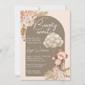 Invitation Ballons d'ours en peluche de l'arc de fleurs séché (Devant)