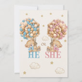 Invitation Ballons d'ours en peluche Lui ou elle Révélation d (Dos)