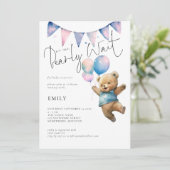 Invitation Ballons d'ours en peluche Nous pouvons attendre Ba (Debout devant)