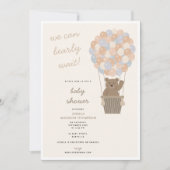 Invitation Ballons d'ours mignons Baby shower neutre genre (Devant)