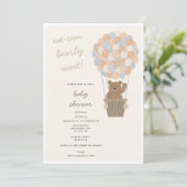 Invitation Ballons d'ours mignons Baby shower neutre genre (Debout devant)