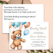 Invitation Ballons d'ours mignons Nous Pouvons Bearly Wait Ba