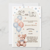 Invitation Ballons d'ours Révélation de genre Vintage (Devant)