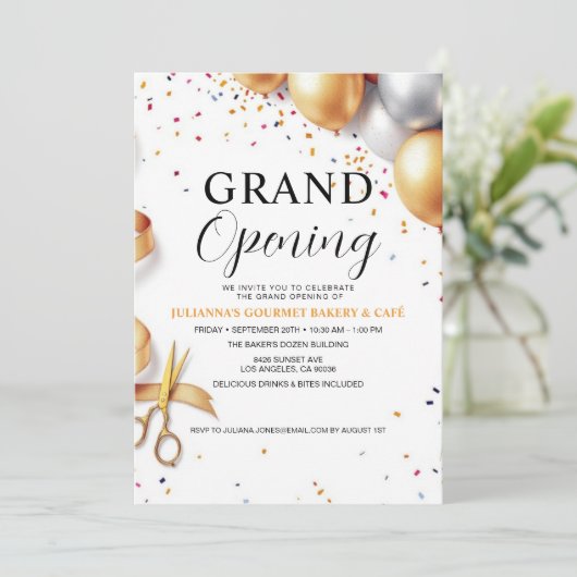 Invitation Ballons d'ouverture et coupe du ruban (Debout devant)