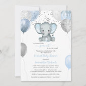 Invitation Ballons éléphants mignons Baby shower virtuel (Devant)