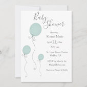 Invitation Ballons éléphants Script d'aquarelle minimaliste (Devant)