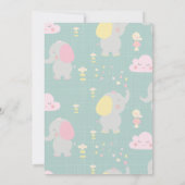 Invitation Ballons éléphants Script d'aquarelle minimaliste (Dos)