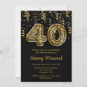 Invitation Ballons Empreintes de léopard du 40e anniversaire  (Devant)