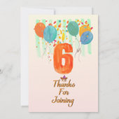 Invitation Ballons en fleurs : Célébrer une fête du 6e annive (Dos)