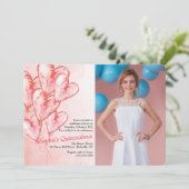 Invitation Ballons en forme de cœur Quinceañera (Debout devant)