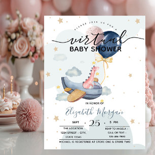Invitation Ballons en forme de dinosaure dans un avion pour B