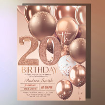 Ballons en Rose Gold pour les 20 ans Glam Glitter
