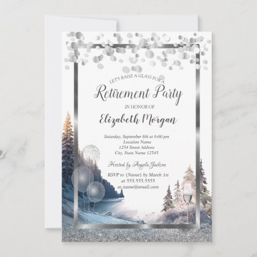 Invitation Ballons en Verre à vin, Retrait Paysager (Devant)