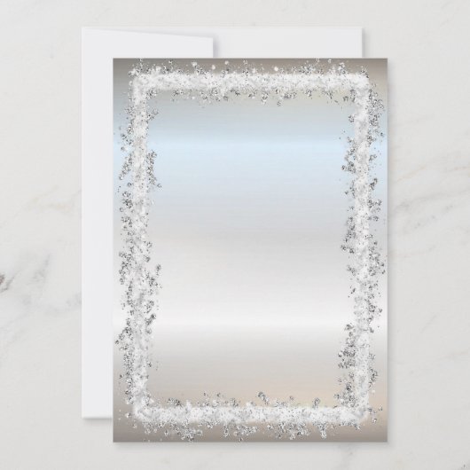 Invitation Ballons en verre Parties scintillant argentée cadr (Dos)