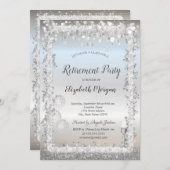 Invitation Ballons en verre Parties scintillant argentée cadr (Devant / Derrière)