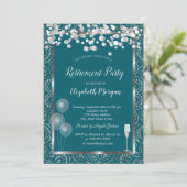 Invitation Ballons en verre Silver Mandala Green Retirement (Debout devant)