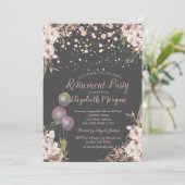 Invitation Ballons en verre talons Boho Fleurs Retraite (Debout devant)