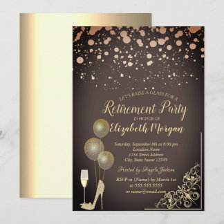 Invitation Ballons en Verre Talons Pailletés Bourgogne Retrai