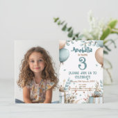 Invitation Ballons et boîtes cadeaux Thème Anniversaire Fête (Debout devant)