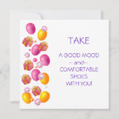 Invitation Ballons et cadeaux. Anniversaire élégant (Dos)