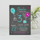 Invitation Ballons et cadeaux Anniversaire Tableau de bord In (Debout devant)
