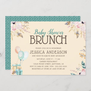 Invitation Ballons et cadeaux   Baby shower Brunch