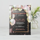 Invitation Ballons et Confetti fête du Nouvel An (Debout devant)