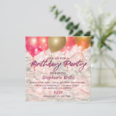 Invitation Ballons Et Étincelles Sur Papier Anniversaire (Debout devant)