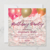 Invitation Ballons Et Étincelles Sur Papier Anniversaire (Devant)