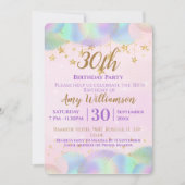 Invitation Ballons et étoiles rose 30e anniversaire fête (Devant)