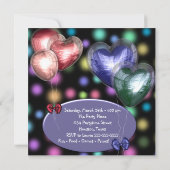 Invitation Ballons Filles Anniversaire 7 Ans Rose Violet (Dos)