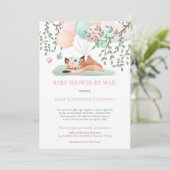 Invitation Ballons Fox Couchage mignon Baby shower Par Courri (Debout devant)