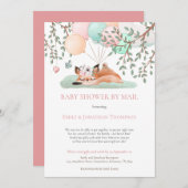 Invitation Ballons Fox Couchage mignon Baby shower Par Courri (Devant / Derrière)