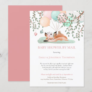 Invitation Ballons Fox Couchage mignon Baby shower Par Courri
