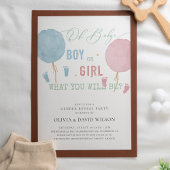 Invitation Ballons garçons ou filles Fête de révélation de ge