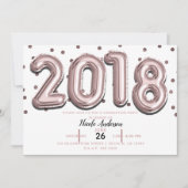 Invitation Ballons Gold Confetti Rose 2018 (Devant)