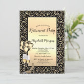 Invitation Ballons, Gold Mandala Black Retirement (Debout devant)